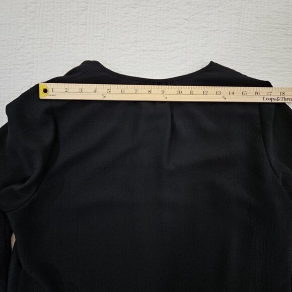 Lysse Flutter Sleeve Tunic Women's Size Large Black Crepe Fully Lined EUC LN - Picture 7 of 12